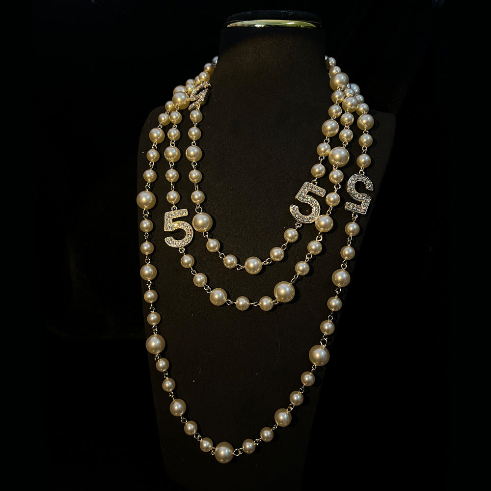 pearl necklace with cz
